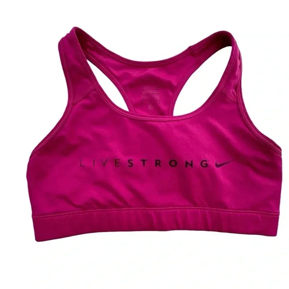 Nike Pro Pink Livestrong Sports Bra, Size medium - Picture 1 of 8